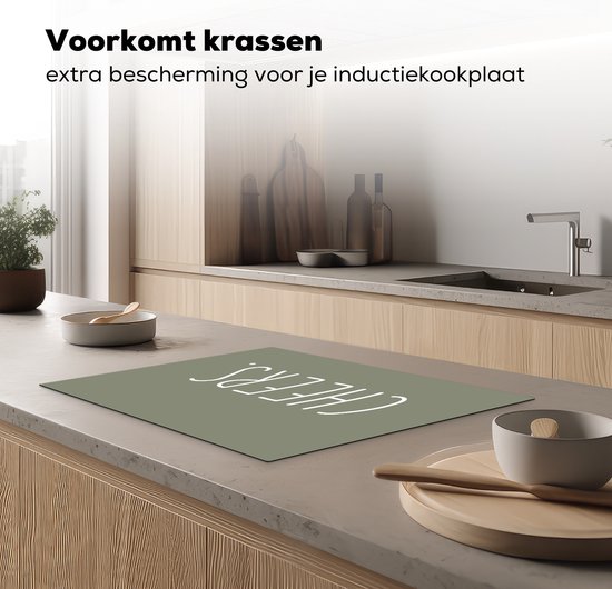 KitchenYeah® Inductie beschermer 70x52 cm - Quotes - Spreuken - Cheers - Keuken - Drinken - Kookplaataccessoires - Afdekplaat voor kookplaat - Inductiebeschermer - Inductiemat - Inductieplaat mat