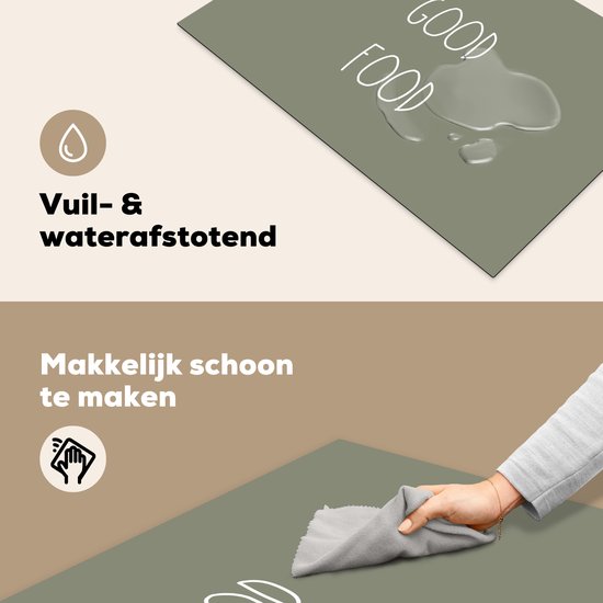KitchenYeah® Inductie beschermer 77x51 cm - Quotes - Spreuken - Good food - Keuken - Kookplaataccessoires - Afdekplaat voor kookplaat - Inductiebeschermer - Inductiemat - Inductieplaat mat