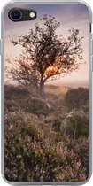 Geschikt voor iPhone SE 2020 hoesje - De heide bij zonsopgang - Siliconen Telefoonhoesje