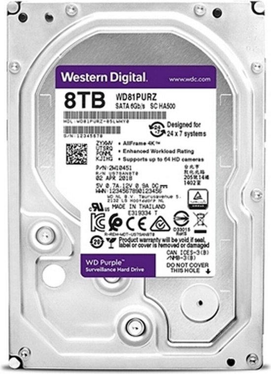 Western Digital WD Purple - Interne harde schijf 3.5" - 8 TB