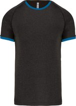 SportT-shirt Unisex XS Proact Ronde hals Korte mouw Dark Grey Heather / Tropical Blue 100% Polyester