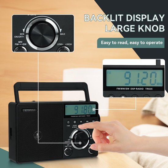For Home Retekess TR635 Poste Radio Portable, FM/AM/SW, Poste Radio Pile Et Secteur,Grand Volume,Enceinte, Prise Casque, Pour Personnes Âgées - TV Son Photo Radio Op Batterijen For Home Retekess TR635 Poste Radio Portable, FM/AM/SW, Poste Radio Pile Et Secteur,Grand Volume,Enceinte, Prise Casque, Pour Personnes Âgées - TV Son Photo Radio Op Batterijen