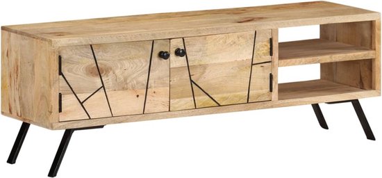 vidaXL Meuble TV 110x30x40 cm Bois de manguier massif - Meuble TV - Meubles TV - Meuble TV - Meuble TV