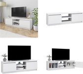 vidaXL Tv-meubel 120x30x35-5 cm bewerkt hout hoogglans wit - Tv-meubel - Tv-meubels - Tv-meubelen - Tv-meubilair