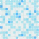 La Mosaic Factory Amsterdam 2x2x0.4cm pour mur et sol pour intérieur et extérieur carré Glas Light Blauw Mix