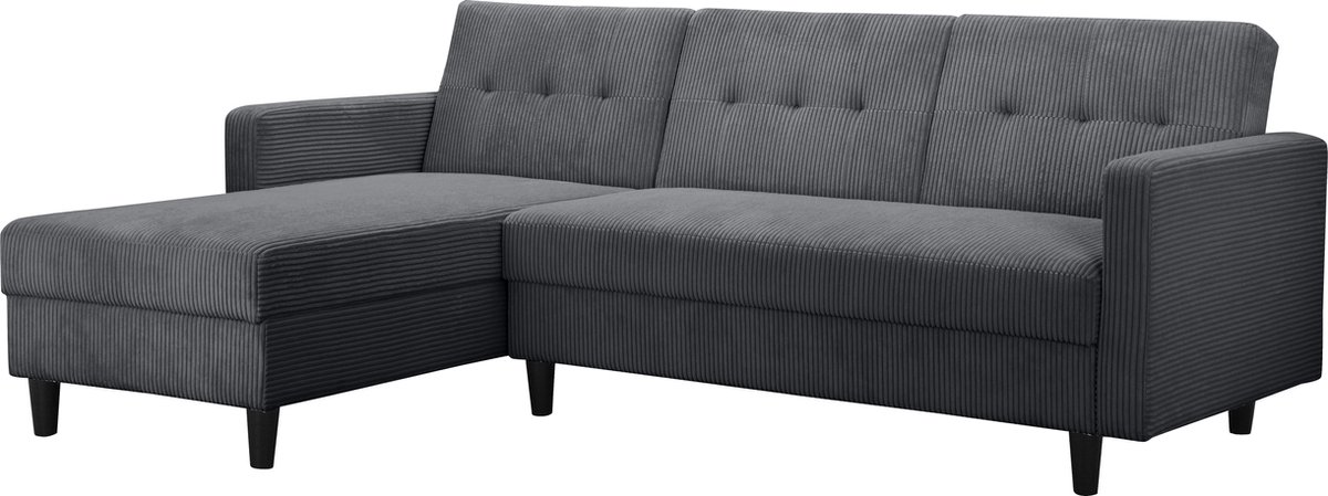 Notio Living LHartford-II-Slaapbank - Antraciet