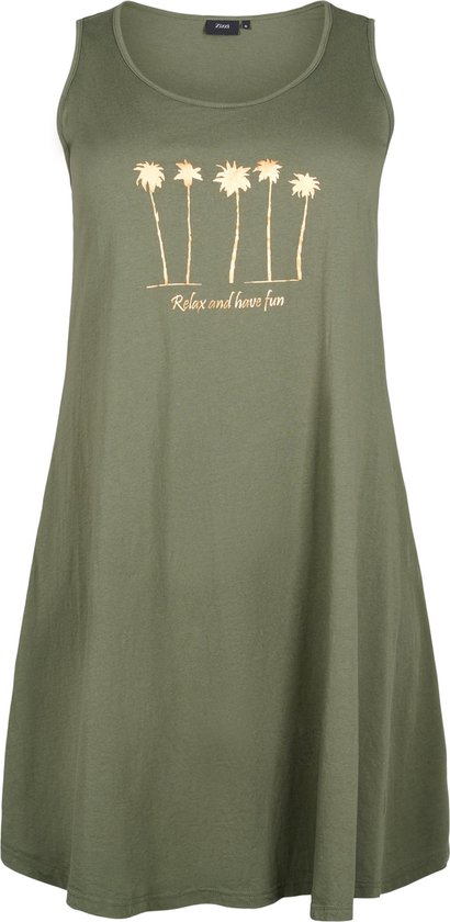 ZIZZI VMIRA, S/L, ABK DRESS Robe Femme - Vert - Taille XXL (58-60)