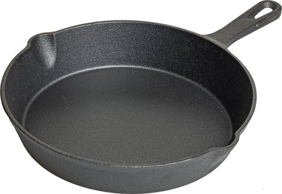 Blackwell Koekenpan Gietijzer / Skillet – Ø 25 cm – Zonder Antiaanbaklaag – Voor Authentiek Bakken en Braden – Geschikt voor Inductie, Oven, BBQ en Open Vuur – Massief Gietijzer met Lange Handgreep – Traditioneel en Duurzaam Kookgerei
