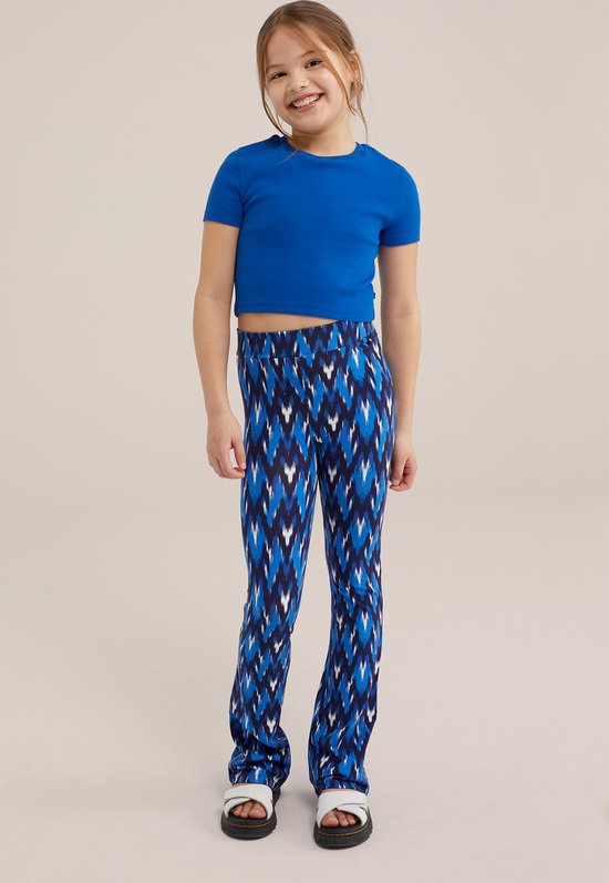 WE Fashion Meisjes cropped T-shirt van ribstof