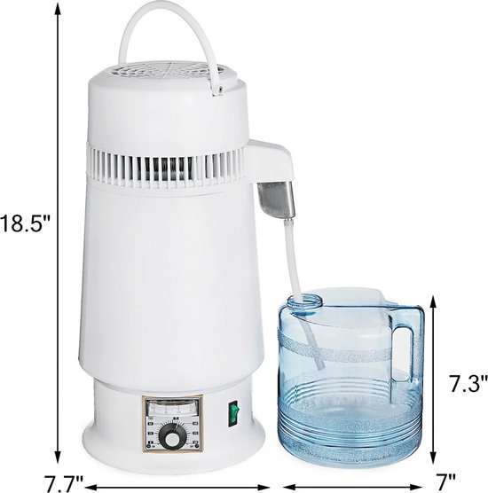 Bouteille Collecteur Verre 4L Pour Distillateur D'eau - Réservoir Eau Pure, Comptoir Beauté, Design Pratique Avec Poignée Et Couvercle