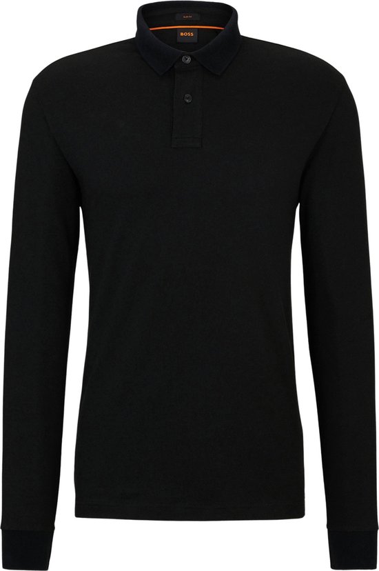 BOSS Passerby Polo Zwart - Maat L - Heren - Longsleeve polo