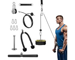 DiverseGoods Fitness Cable lat Pulley Systeem, Home Gym Machine Pulley System Fitness DIY Kabel Katrol voor LAT Pulldowns, Biceps Krul, Triceps Extensions, Spieren Kweken Workout
