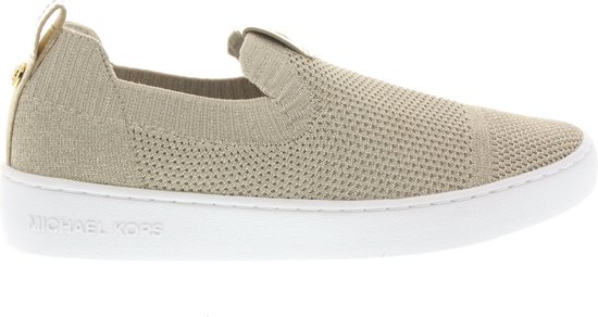 Dames Instappers & Ballerina's Michael Kors Juno Knit Slip On Pale Gold Goud - Maat 37