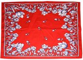 Boeren zakdoek rood Tulpen 52 x 52 cm - 52