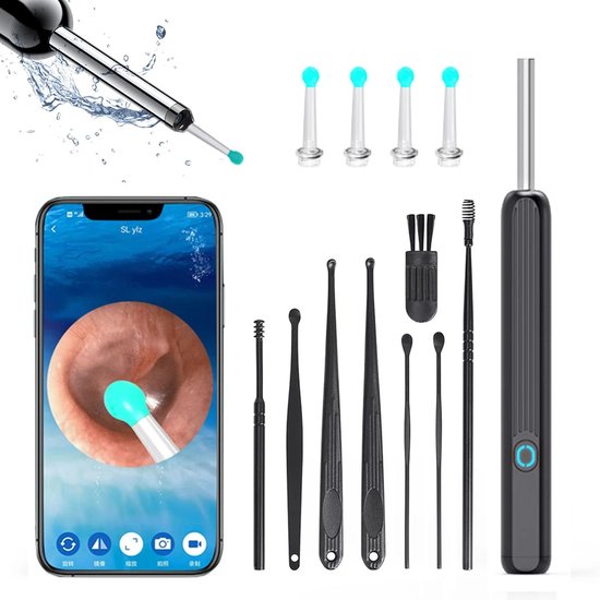Viatel Oor Schoner Hoge Precisie Ear Wax Removal Tool Met Camera Led Licht Draadloze Otoscoop Smart Oor Cleaning Kit