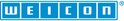 Blauw logo met witte letters 'WEICON'.