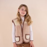 Kids Vest Wool Brown Zipper