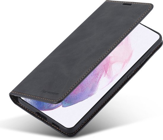 Bookcase de Luxe en cuir PU adaptée au Samsung Galaxy S24 Plus | Étui en cuir de haute qualité | Étui pour téléphone | Porte-monnaie | Noir