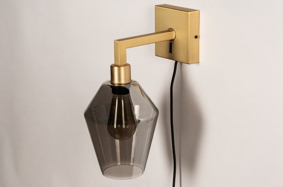 Applique Lumidora 31111 - E27 - Grijs - Or - Messing - Métal