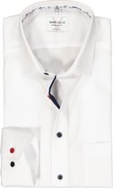 MARVELIS modern fit overhemd - popeline - wit - Strijkvrij - Boordmaat: 44