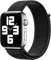 Bandje geschikt voor Apple Watch 42/44MM - Geschikt voor Series 1/2/3/4/5/6/7/8/9/SE/Ultra 1&2 - Maat One Size - Horlogebandje - Nylon - Zwart