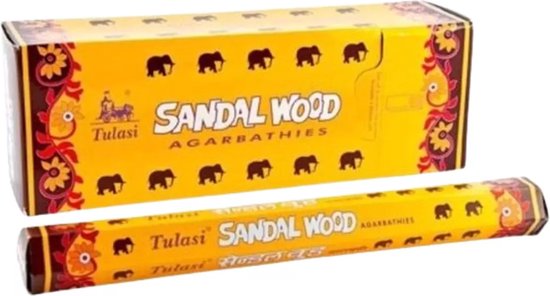 Wierook Sandalwood - Slof met 6 pakjes (120 stokjes) - Tulasi