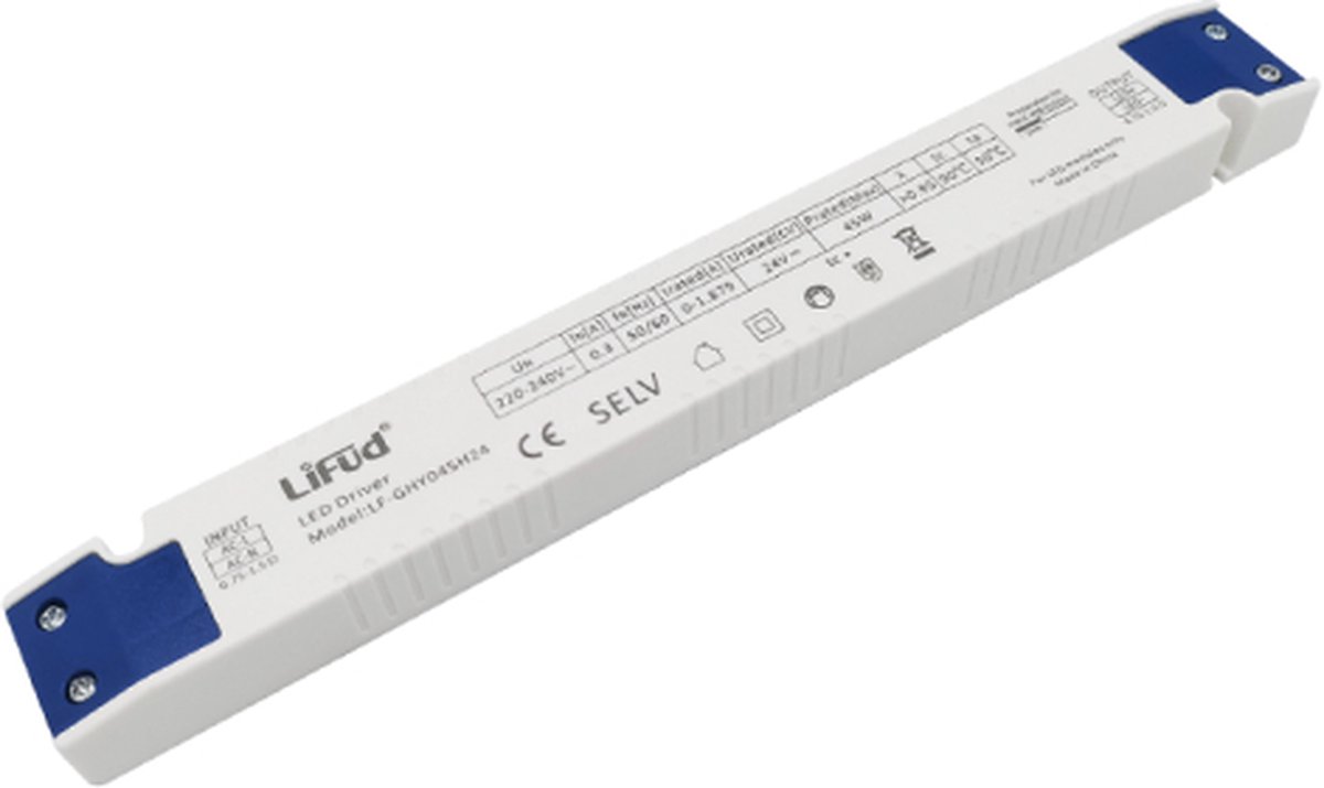 Driver Lifud LF-GHY045H24 24V 45W IP20 Non-Flicker Linear