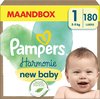 Couches Pampers Harmonie - Taille 1 (2-5kg) - 180 Couches - Boîte mensuelle