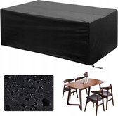 Tuinset Beschermhoes Waterdicht met Trekkoord en Goede Afwatering - B242 x L160 x H100CM - Zwarte hoes Tuinmeubel - Tuinmeubelhoes - Tuinsethoes - Loungeset Hoes - Tuintafel Hoes