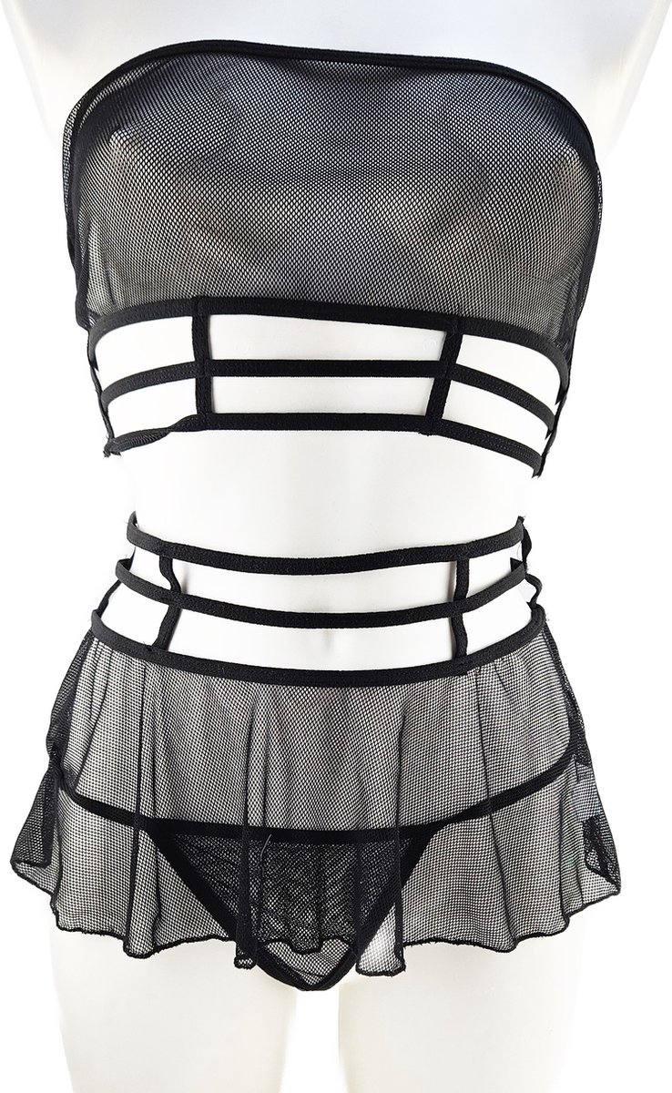 Goedkoopste BamBella ® Sexy Erotische lingerie Kleding set - Maat S/M - pak vrouwe Zwart