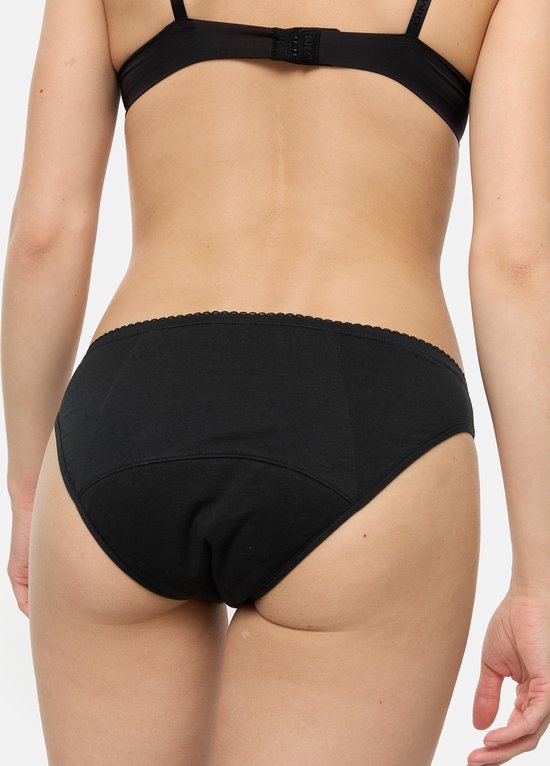 DIM Sous-vêtement menstruel -Absorption - modèle élégant avec dentelle - Zwart -Taille 38/40