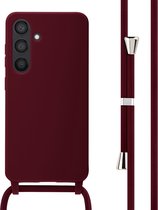 Étui iMoshion adapté à l'étui Samsung Galaxy S24 avec cordon - Étui en Siliconen iMoshion avec cordon - Rouge foncé
