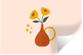 Muurstickers - Sticker Folie - Bloemen - Klaprozen - Zomer - 30x20 cm - Plakfolie - Muurstickers Kinderkamer - Zelfklevend Behang - Zelfklevend behangpapier - Stickerfolie