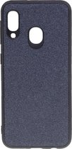 Shop4 - Samsung Galaxy A20e Hoesje - Zachte Back Case Denim Donker Blauw