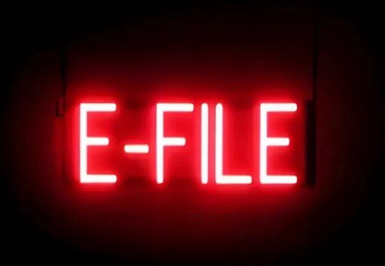 E-FILE - Lichtreclame Neon LED bord verlicht | SpellBrite | 51 x 16 cm | 6 Dimstanden - 8 Lichtanimaties | Reclamebord neon verlichting