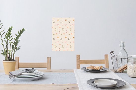 Muurstickers - Sticker Folie - Bloemen - Patroon - Planten - 20x30 cm - Plakfolie - Muurstickers Kinderkamer - Zelfklevend Behang - Zelfklevend behangpapier - Stickerfolie