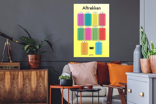 Stickers muraux - Chambre d'enfant - Soustraction - Chiffres - Garçons - Filles - Enfants - Enfant - 60x90 cm - Feuille adhésive