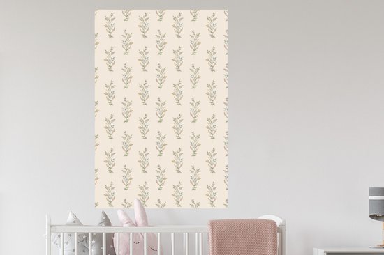 Stickers muraux - Vintage - Feuilles - Pastel - 80x120 cm - Feuille adhésive