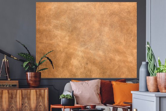Stickers muraux - Sticker Foil - Cuir - Structure - Aspect Cuir - Marron - 160x120 cm - Film Adhésif - Stickers muraux Chambre Enfant - Papier Peint Auto Adhésif XXL