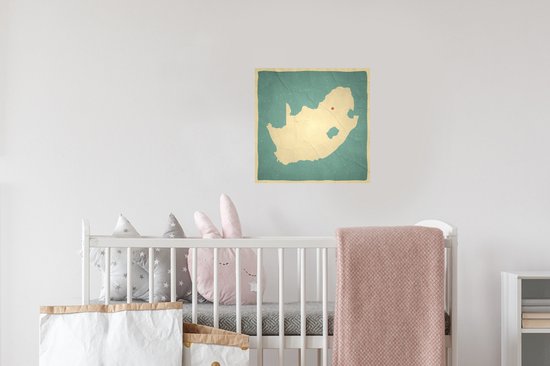 Stickers muraux - Film autocollant - Illustration de Afrique du Sud sur un vieux papier - 30x30 cm - Film adhésif - Stickers muraux Chambre d'enfant - Papier peint autocollant