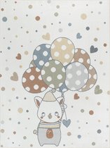 SURYA Tapis - Chambre d'enfant lavable en machine, Tapis Enfant, Tapis de Jeu - Ballons BALOON BUDDY - Multicolore/Beige - 120x170cm