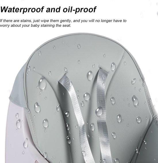 K IKIDO Baby Eetstoel - Kinderstoel - Babytafelstoel - Opvouwbare Eetstoel - Multifunctionele Babystoel Voor Aan Tafel - Dubbele Plaat - Waterdicht - Kinderzetel - Grijs van K IKIDO — afbeelding 5