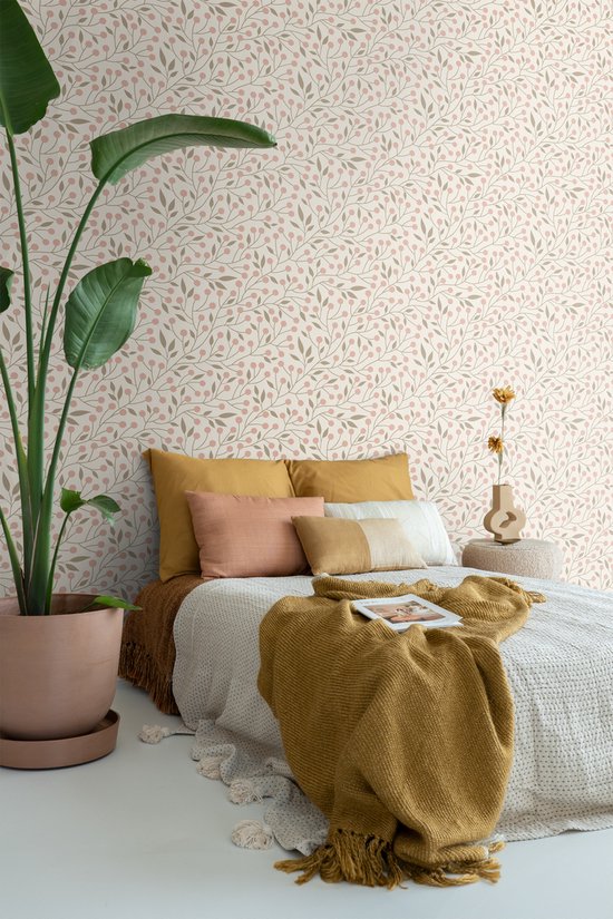 ESTAhome behang bloemmotief wit en roze - 53 cm x 10.05 m - 139589