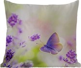 Tuinkussen - Lavendel - Vlinder - Bloemen - 40x40 cm - Weerbestendig