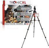 Trépied pour appareil photo TronicXL avec rotule et sac I Tripod 4K - trépied pour vos voyages, photographie de produits, adapté pour macro, selfie aérien, streaming 4k - 360° - rotule