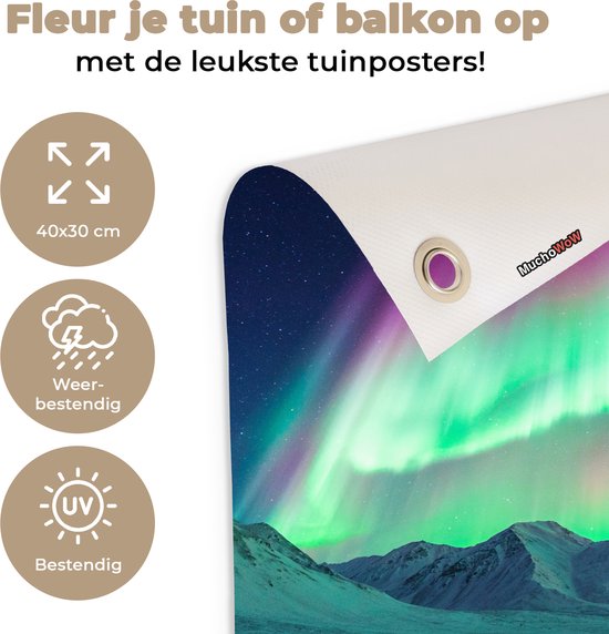 Fraai affiche de jardin Northern Lights 60x40 cm - petit - Toile de jardin / Toile d'extérieur / Peintures pour l'extérieur (décoration de jardin)