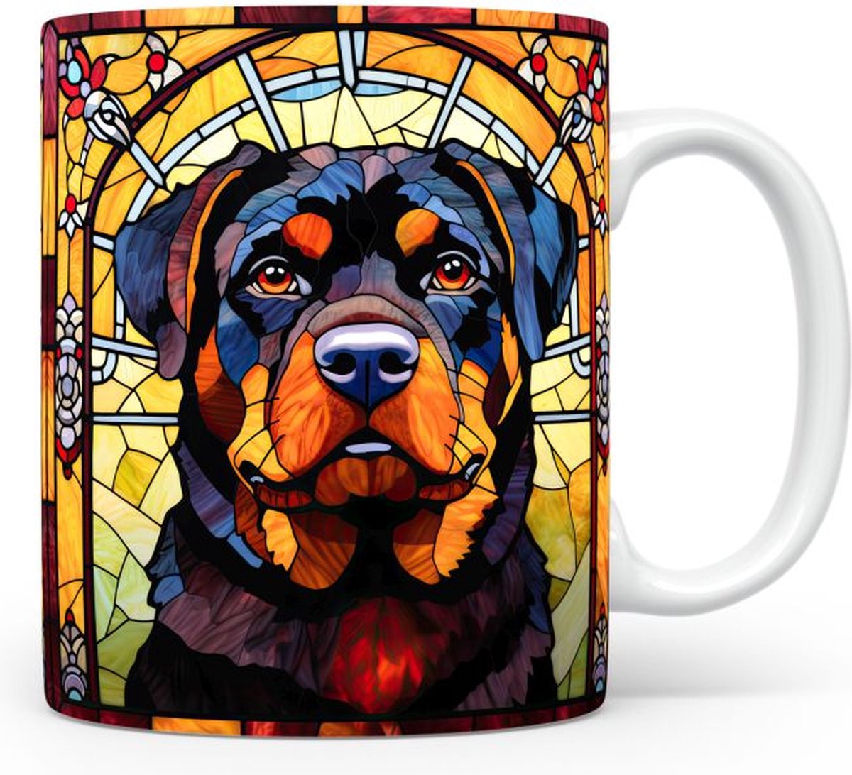 Mok met Rottweiler Beker voor koffie of tas voor thee, cadeau voor dierenliefhebbers, moeder, vader, collega, vriend, vriendin, kantoor