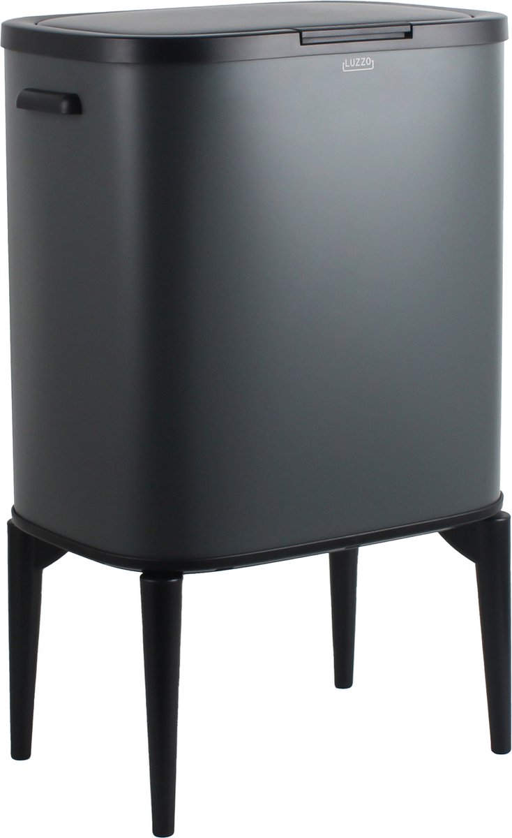 Luzzo® New York Push Afvalscheidingsprullenbak 18 ltr 2 bakken - Grijs