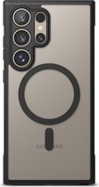 Ringke Fusion Bold Magnetic Hoesje Geschikt voor Samsung Galaxy S24 Ultra | Compatibel met MagSafe | Back Cover met Magneet | Militaire Standaard | Transparant Matte Zwart
