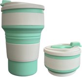Koffiebeker to go - Inklapbare beker - Duurzame beker - 100% BPA vrij - Opvouwbaar - Reisbeker - Meeneem beker - Travel cup - 350 ml - Turquoise
